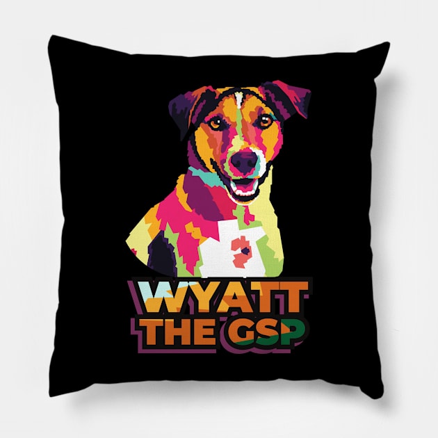 wyatt the gsp Pillow by cool pop art house