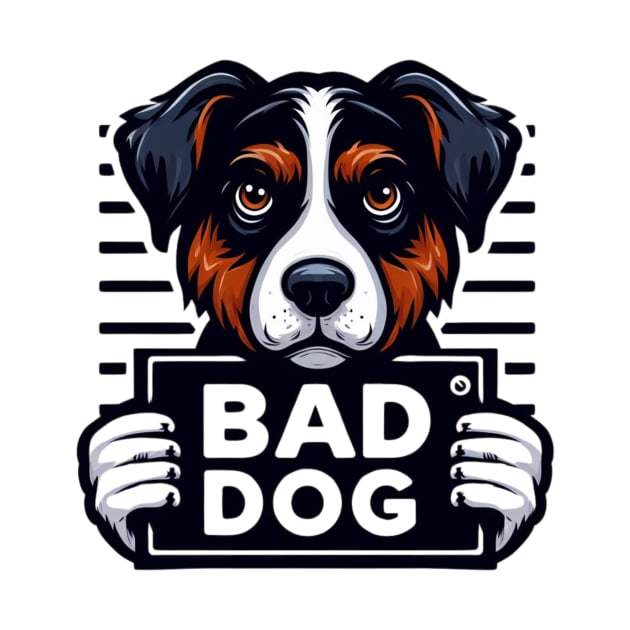 Bad Dog Illustrated Mug Shot by Shawn's Domain