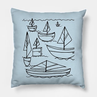 Describing Sailboats Doodle Pillow