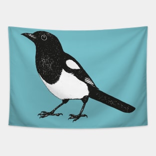 Magpie pen drawing Tapestry