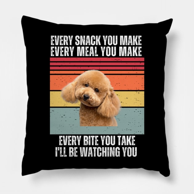 Every Snack You Make, Every Meal You Make, Every Bite You Take, I'll be Watching You Pillow by Hashed Art