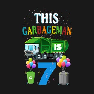 Six 6 Year Old Birthday Garbage Truck 6th Birthday Party T-Shirt