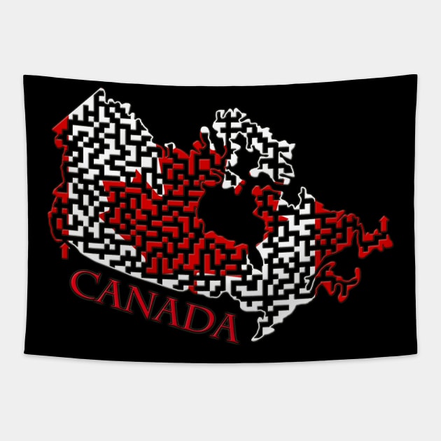 Canada Outline Maze & Labyrinth Tapestry by gorff