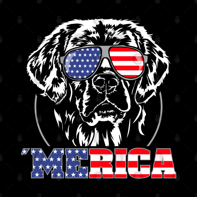 Proud Golden Retriever American Flag Merica dog by wilsigns