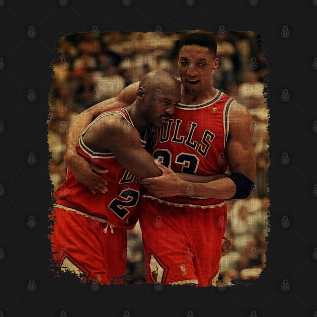 Scottie Pippen And Michael Jordan Vintage by CAH BLUSUKAN