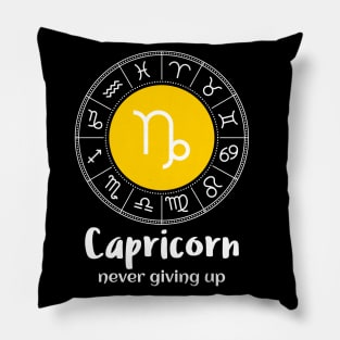 Capricorn Never Giving Up Pillow