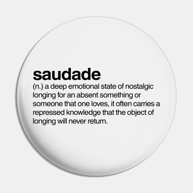 Saudade Word Definition Print