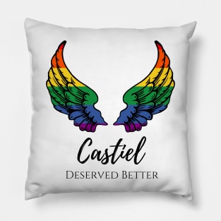 Castiel deserved better rainbow wings 2 Pillow