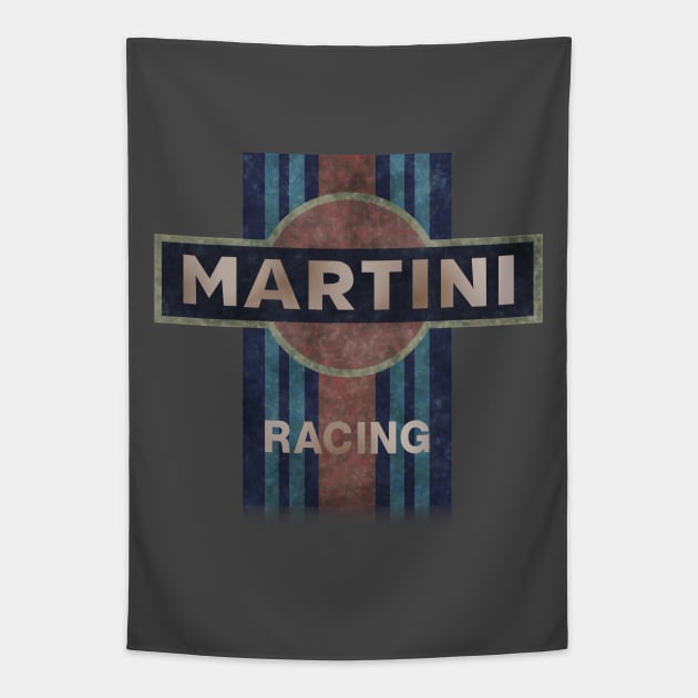 Distressed Martini Racing Design Tapestry by CreativePhil