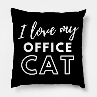 I Love My Office Cat Pillow