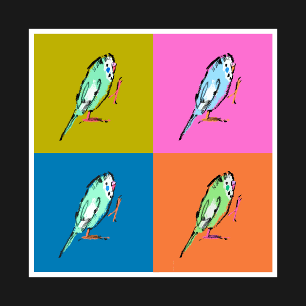 Happy Parakeets by Shelley Johannes Art