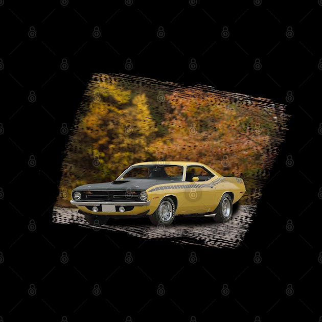 1970 AAR Cuda in our fall day series on front and back by Permages LLC