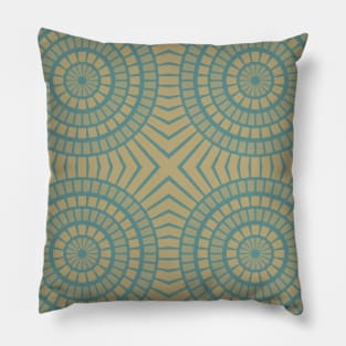 Trippy Psychedelic Mid Mod Orb Fractal Print Pattern Optical Illusion Pillow