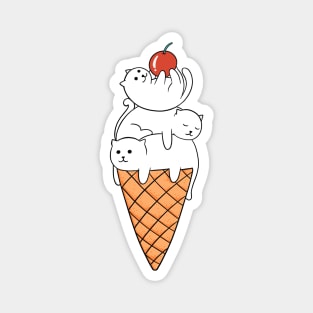 Cats Ice cream Magnet