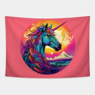 Psychedelic Unicorn Trippy Design Tapestry