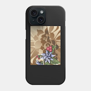 Lavender, Red and Brown Floral Design Phone Case