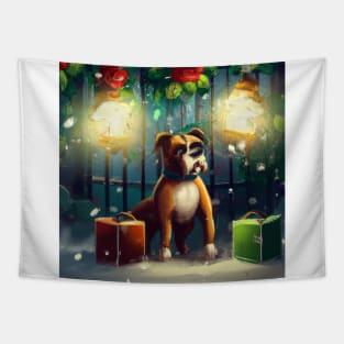 Cute Boxer Drawing Tapestry