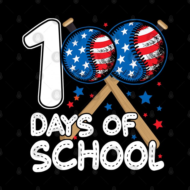 100 Days of School Baseball Lovers Student Teacher Men Women by Gendon Design