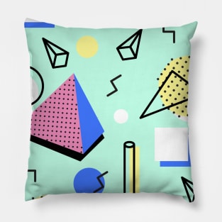 Memphis Style Neck Gator Shapes 80's Inspired 1980 Eighties Pillow