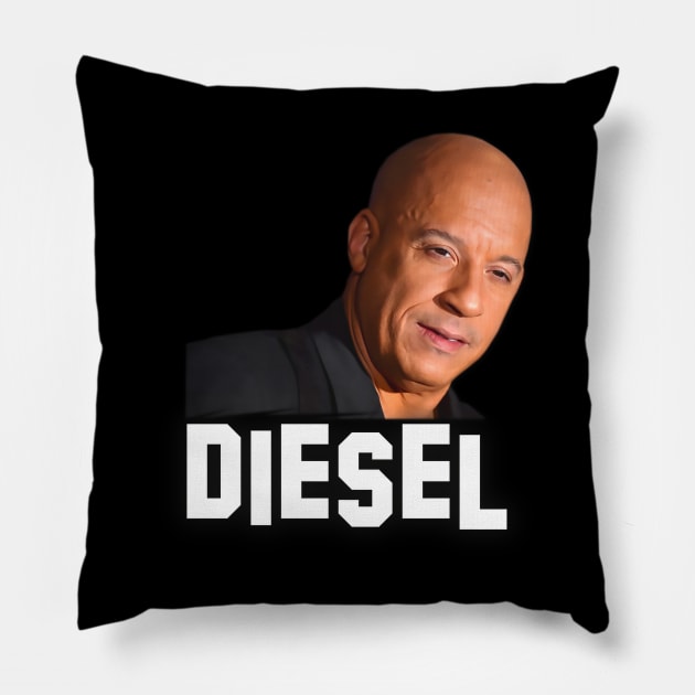 Vin Diesel | Star of blockbuster action movies | Diesel | Digital art #14 Pillow by Semenov