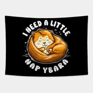 Nap-Enthusiast Capybara Humor - Unique Pun Design Tapestry