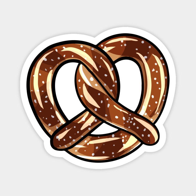 cute pretzel digital illustration Magnet by LanaReen