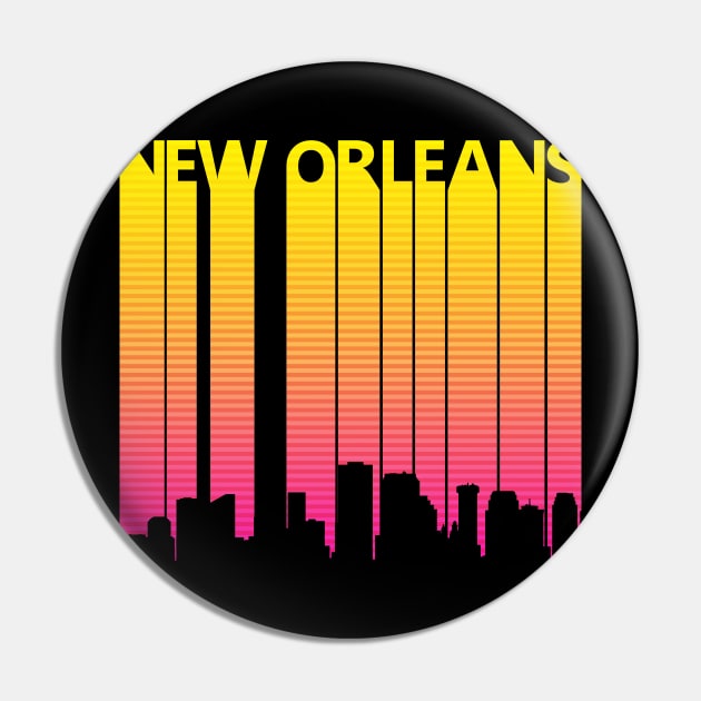 Retro 1980s new orleans Skyline Pin by GWENT