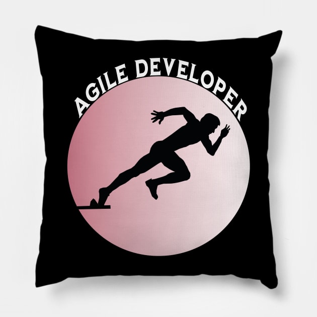 Agile Developer Sprint Pillow by Miozoto_Design