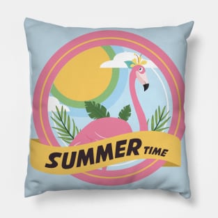 summer flamingo Pillow