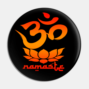 Namaste Symbol with Lotus Flower Pin