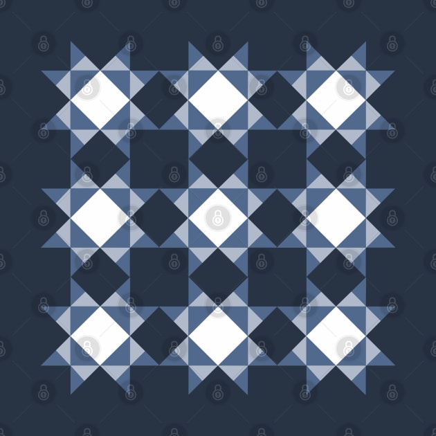 Blue and White Missouri Star Patchwork Pattern by Nuletto