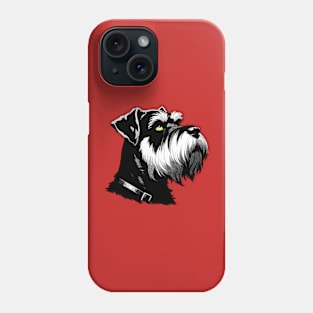 Stunning and Cool Giant Schnauzer Monochrome and Gold Portrait for Father's Day Phone Case