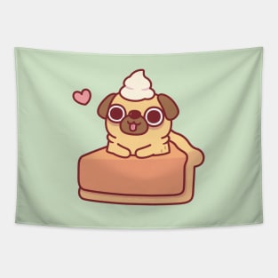 Cute Pug In Pumpkin Pie Funny Tapestry