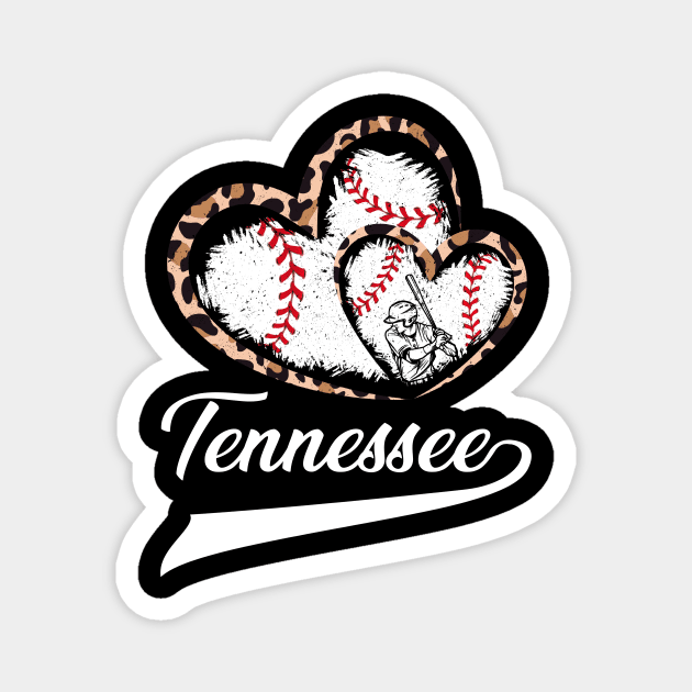 Tennessee Souvenir Leopard Hearts I Love Tennessee Women Magnet by Jhon Towel