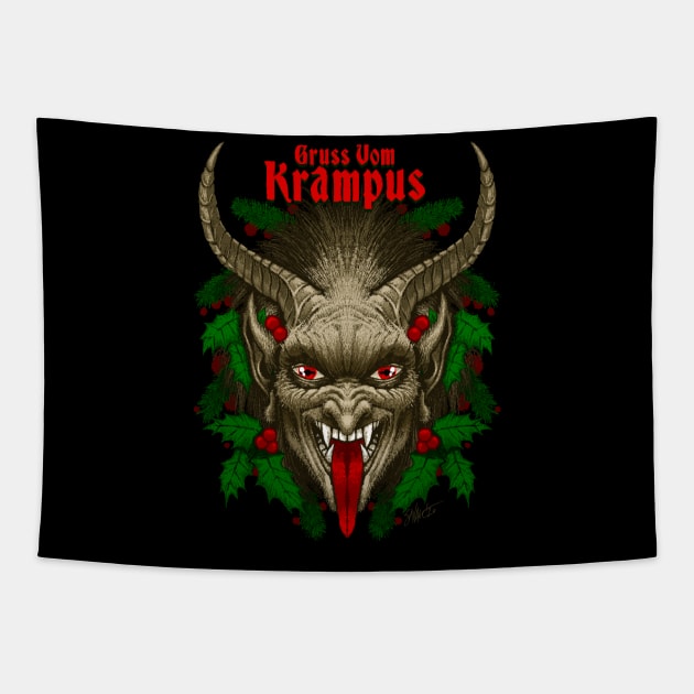 Gruss vom Krampus by Chad Savage Tapestry by Chad Savage