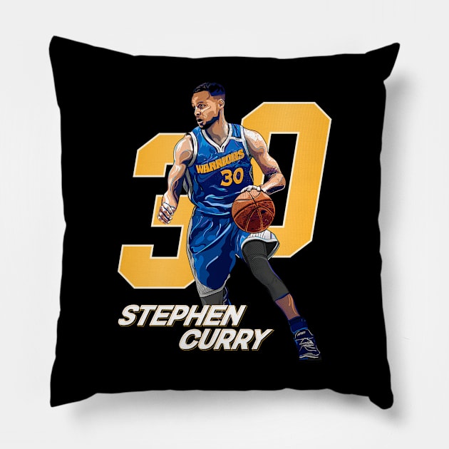 Stephen Curry 30 Basketball Pillow by Polos