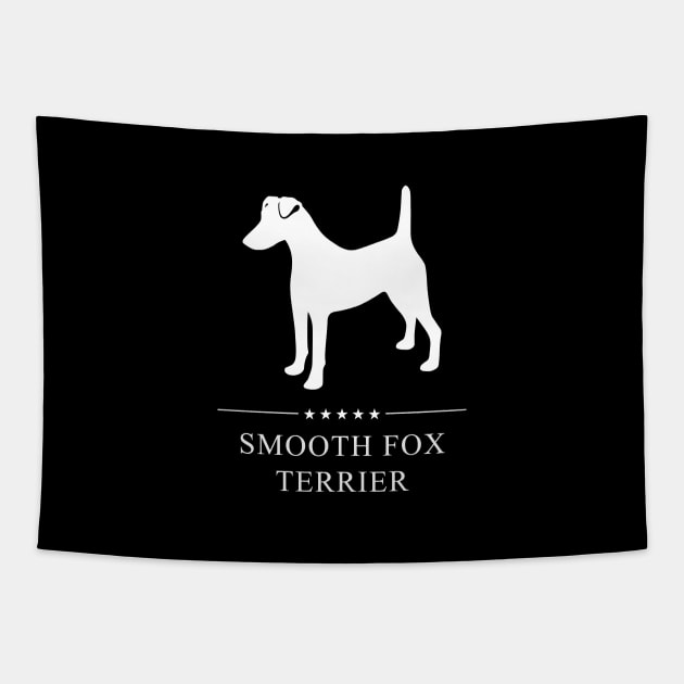 Smooth Fox Terrier Dog White Silhouette Tapestry by millersye