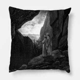 High Resolution Gustave Doré Illustration The Exit From Hell Pillow