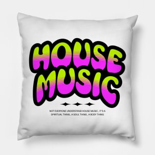 HOUSE MUSIC  - Bubble Outline Two Tone (black/pink/lime) Pillow