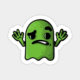 confused little green ghost w Magnet