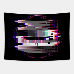 Pink Glitch TV test Tapestry