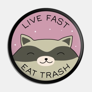 Raccoon - Live Fast Eat Trash Pin