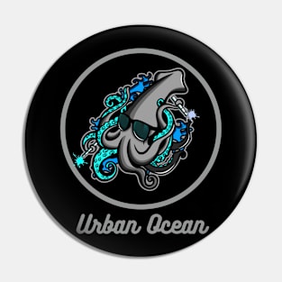 Urban Ocean Squid Logo (Gray) Pin