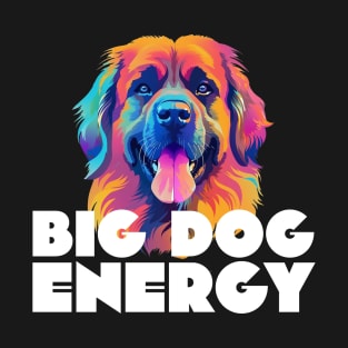 Big Dog Energy Leonberger Colorful Graphic Print T-Shirt