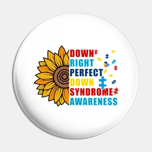 Down Right Perfect World Down Syndrome Awareness Day Socks Pin