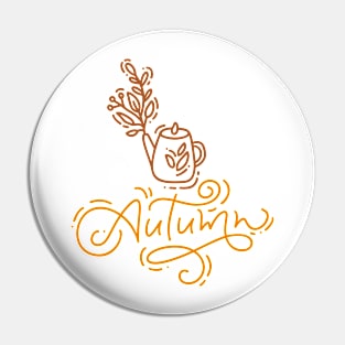 Cozy autumn line art design Pin