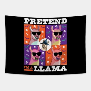 Pretend I'm a Llama Halloween Costume Lazy Easy Tapestry