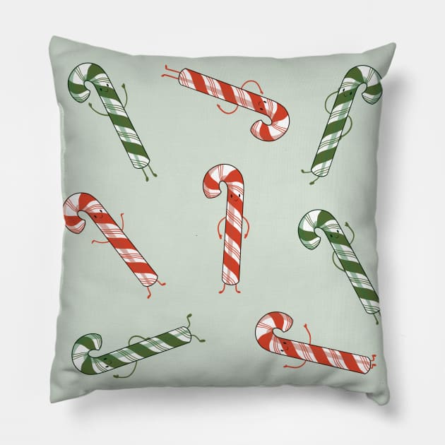 Candy canes Pillow by Mimie20