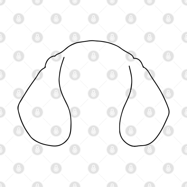 Dog Ears line Art Drawing - Dog Black Line Art by Tilila