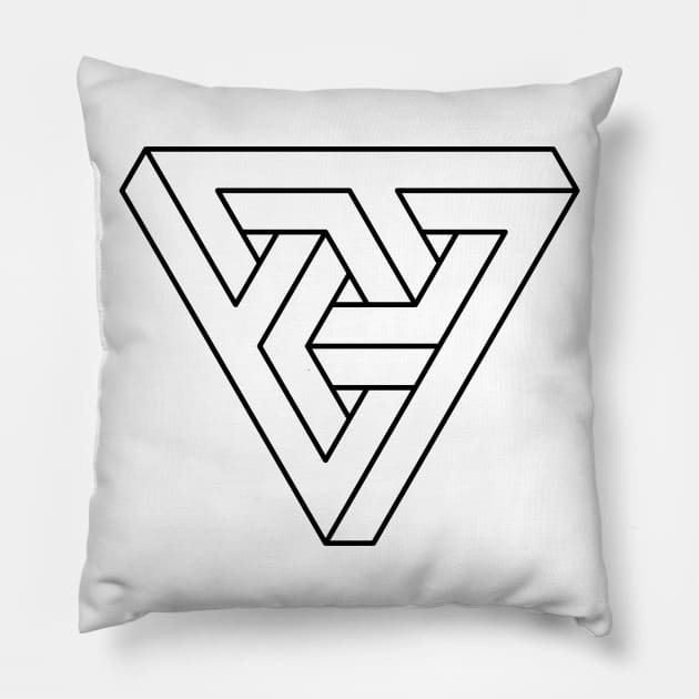 Impossible Shapes – Optical Illusion - Geometric Triangle Pillow by info@dopositive.co.uk